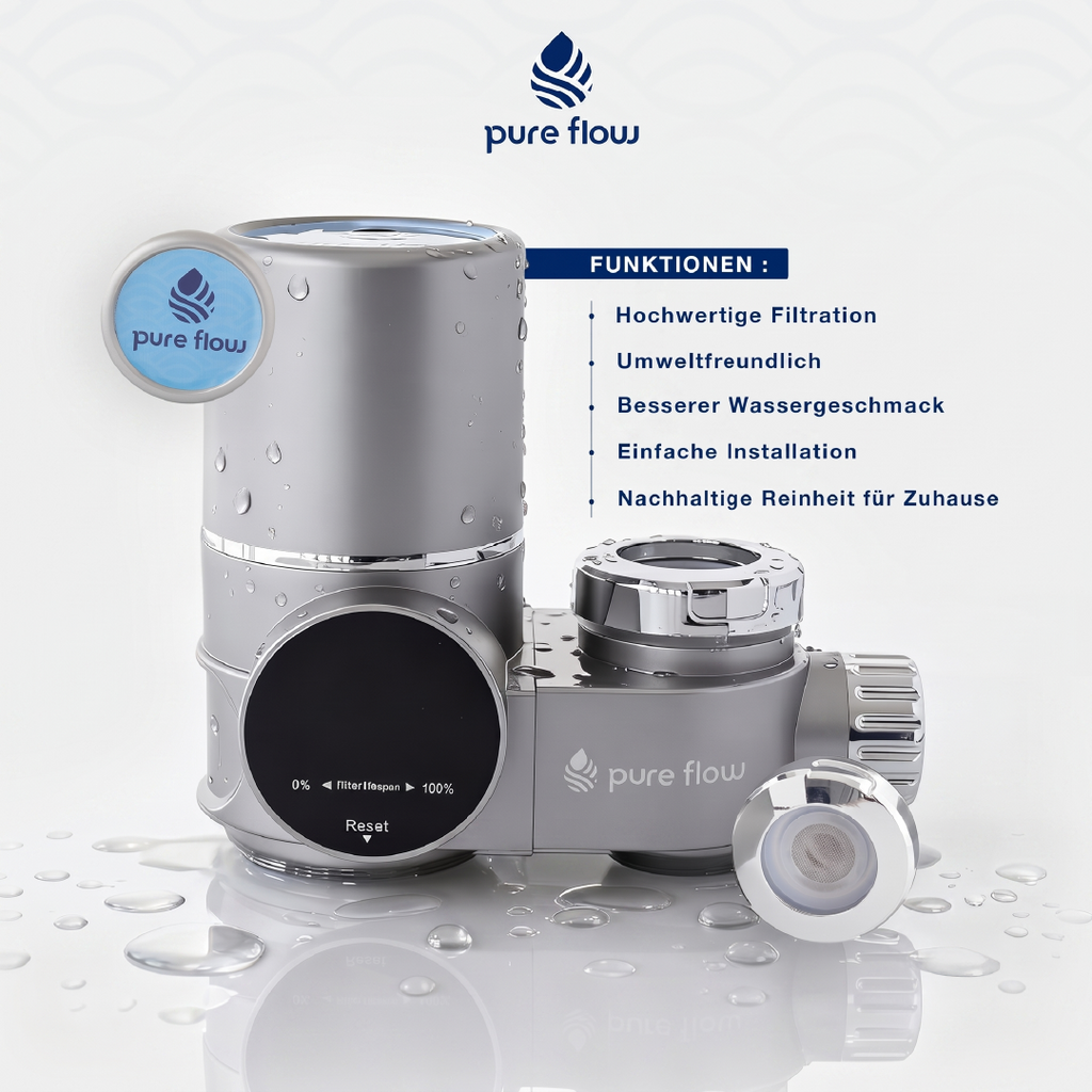 Pure Flow™ Hahnaufsatz-Wasserfilter — 5-Stufen-Filtersystem