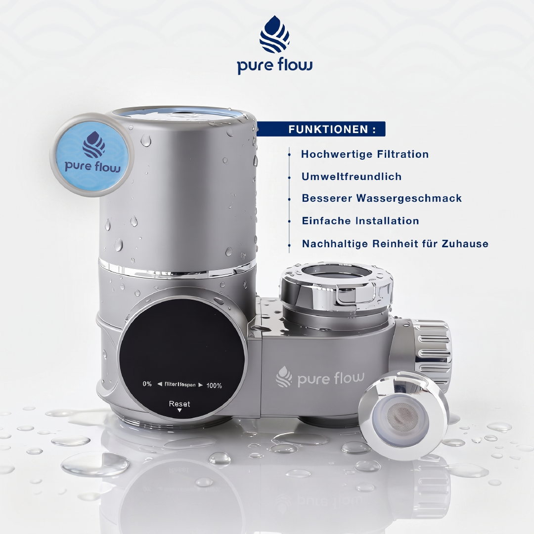 Pure Flow™ Hahnaufsatz-Wasserfilter — 5-Stufen-Filtersystem